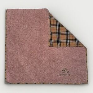 Burberry Nova Check Washcloth Pink Terry Cloth Small Face Towel 9.5x9